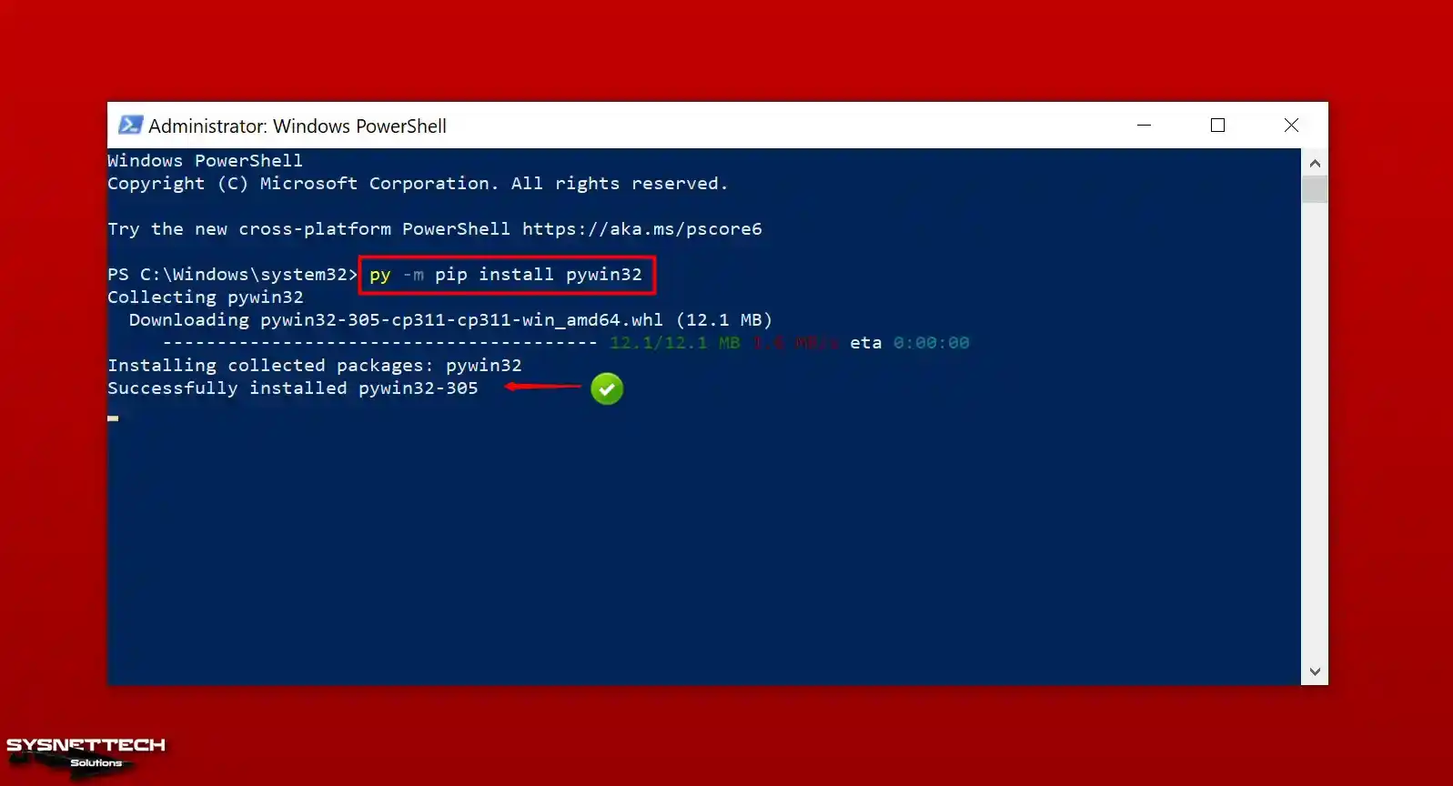 py -m pip install pywin32
