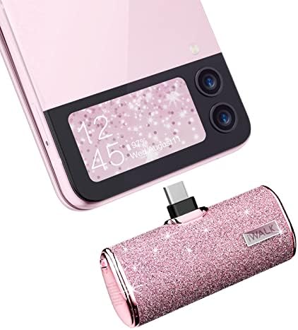 Amazon.com: iWALK USB C Portable Charger, 4500mAh Ultra-Compact Small Power Bank, Sparkly Battery Pack Compatible with iPhone 16/16 Plus/16 Pro/16 Pro Max, Samsung Galaxy Z Flip5/4, S24, S23