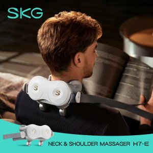 SKG9YKWG2AZNeck Massager, H7 Shiatsu Neck and Shoulder Massager with Heat for Pain Relief Deep Tissue, Electric Kneading Massager with 4 Heating Levels and Massage Modes to Relax at Home, Office,