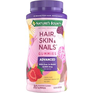 Nature's BountyOptimal Solutions Advanced Hair, Skin & Nails Gummies, Strawberry, 80 count