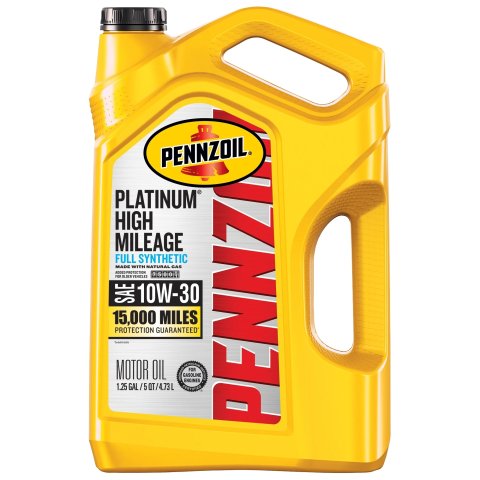 Pennzoil Platinum High Mileage Full Synthetic 10W-30 Motor Oil, 5 Quart