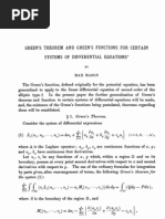 Green'S Theorem and Green'S Functions For Certain Systems of Differential Equations