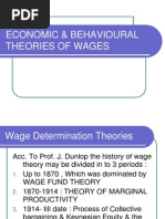 Economic & Behavioural Theories of Wages