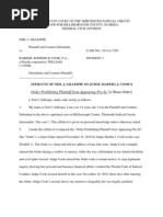 Affidavit of Neil Gillespie To Impeach Sham Order of Judge Martha Cook