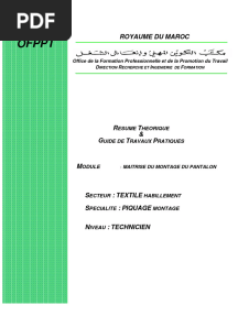 M22 Maitrise Du Montage Du Pantalon TH-TSTH.1662