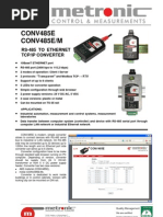 CONV485E CONV485E/M: Rs-485 To Ethernet Tcp/Ip Converter