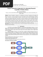 Finance Education Is Imperative For Enhancing Financial Capability of Indian Citizens