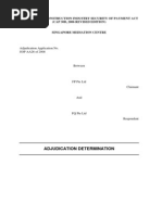 Adjudication Determination: Building and Construction Industry Security of Payment Act (Cap 30B, 2006 Revised Edition)