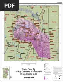 Structure Contour Map of The Top of The Mississippian Fayetteville Shale