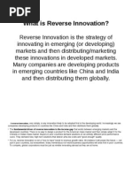 Reverese Innovations