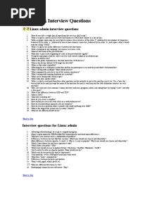 Linux Admin Interview Questions