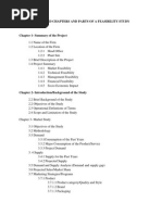 Suggested Chapters and Parts of A Feasibility Study