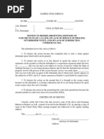 Sample Civil Form 26. Motion To Dismiss