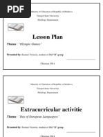 Lesson Plan: Theme:"Olympic Games"