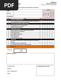Appendix 3 Observation