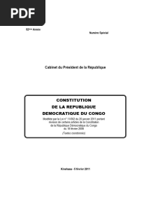 Constitution de La RDC 2011