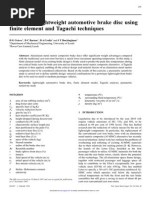 GRIEVE - 1997 - Design of A Lightweight Automotive Brake Disc Using Finite Element and Taguchi Techniques