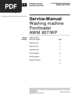 Service-Manual: Washing Machine Frontloader AWM 807/WP