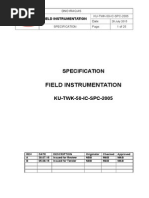 Field Instrumentation: Specification