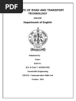 English Communication Lab Model Record (Anna University - Regulation 2013)