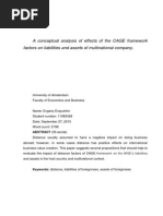 A Conceptual Analysis of Effects of The CAGE Framework Factors On Liabilities and Assets of Multinational Company