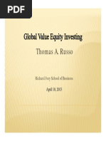 Thomas Russo: Global Value Investing - Richard Ivey School of Business, 2013