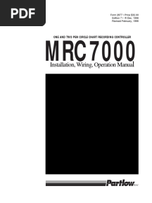 Partlow MRC 7000 Installation, Wiring, Operational Manual PDF