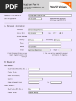 Job Application Form: A. Personal Information