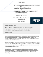 Howard W. Joplin, D/B/A American Research Pest Control Co., Individually v. Southwestern Bell Telephone Company, 753 F.2d 808, 10th Cir. (1983)