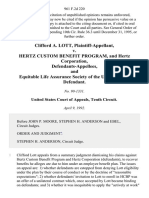 Clifford A. Lott v. Hertz Custom Benefit Program, and Hertz Corporation, and Equitable Life Assurance Society of The United States, 961 F.2d 220, 10th Cir. (1992)