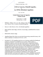 United States v. Danny Ray Zink, 612 F.2d 511, 10th Cir. (1980)