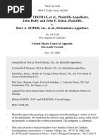 George W. Thomas, John Duffy and John F. Dolan v. Hort A. Soper, Etc., 746 F.2d 1451, 11th Cir. (1984)