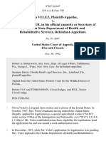 Olivia Velez v. Gregory L. Coler, in His Official Capacity As Secretary of The Florida State Department of Health and Rehabilitative Services, 978 F.2d 647, 11th Cir. (1992)