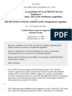 Gus Bevona, As President of Local 32b-32j Service Employees International Union, Afl-Cio v. 820 Second Avenue Associates, 27 F.3d 37, 2d Cir. (1994)