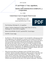 Ada J. Vant and Walter J. Vant v. The Mutual Benefit Life Insurance Company, A Corporation, 255 F.2d 263, 3rd Cir. (1958)