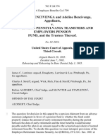 Columbo A. BENCIVENGA and Adeline Bencivenga, Appellants, v. The Western Pennsylvania Teamsters and Employers Pension FUND, and The Trustees Thereof