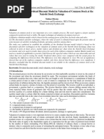 Dividend Discount Model in Valuation of Common Stock