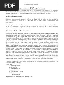 Business Environment Handouts