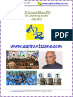 A2Z July 2017 Current Affairs PDF