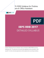 Detailed IBPS RRB Syllabus For Prelims 2017 - Officers & Office Assistant