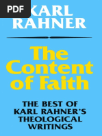 Karl Rahner The Content of Faith