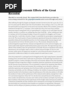 Social and Economic Effects of the Great Recession