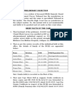 Preliminary Objection: Name Relation DOB POR/Dependent Por