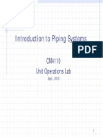 Introduction To Piping Systems: CM4110 Unit Operations Lab