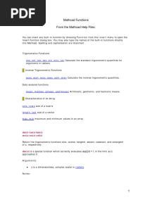 Mathcad Functions PDF