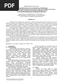 Mel-Frequency Cepstrum Coefficients (MFCC) Melalui Jaringan Syaraf
