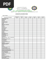 Sta. Cruz Elementary School: Anecdotal Record Form