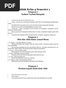 Akidah Akhlak Kelas 4 Semester 1