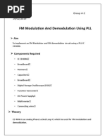 FM Modulation and Demodulation Using PLL: Experiment No 7 Group A-2 19/02/2019