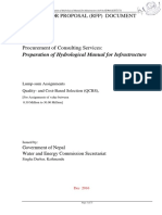 Request For Proposal (RFP) Document: Preparation of Hydrological Manual For Infrastructure